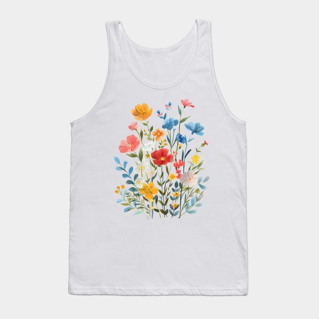 Comfort Colors Flower Bouquet Tank Top by INKChicDesigns